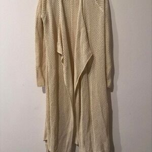 Rip curl‎ swim coverup/duster cream crochet maxi dress with tassels Size S